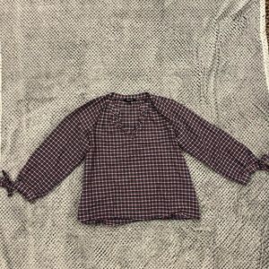 Checkered Long Sleeve Blouse
